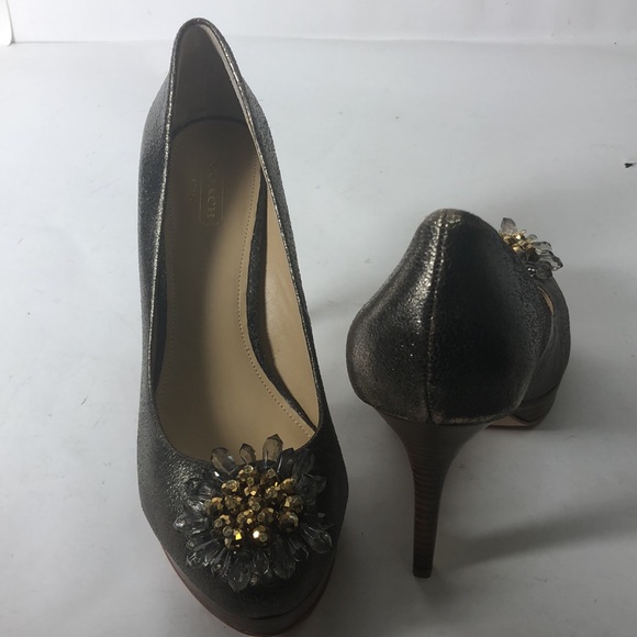 Coach Bergen Soft Crackled Gold Pump New - Picture 6 of 8